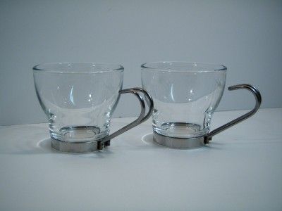 Vitrosax Espresso Cups Glass with Wire Handles  