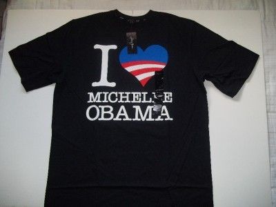   SEAN JOHN Black Graphic Michelle Obama USA Patriotic T Shirt  
