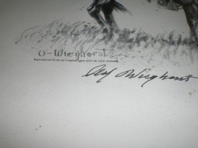 OLAF WIEGHORST PEN & INK REPRODUCTION COMPANION PRINT_NICE   