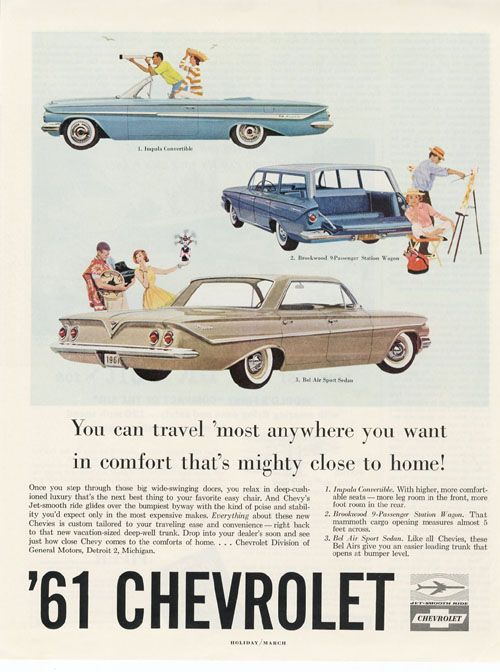 CHEVROLET CAR AD Impala   Bel Air   Station Wagon 1961  
