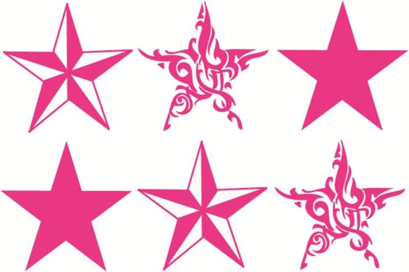 star decal solid tribal nautical shapes rock 3 x 3 A082  