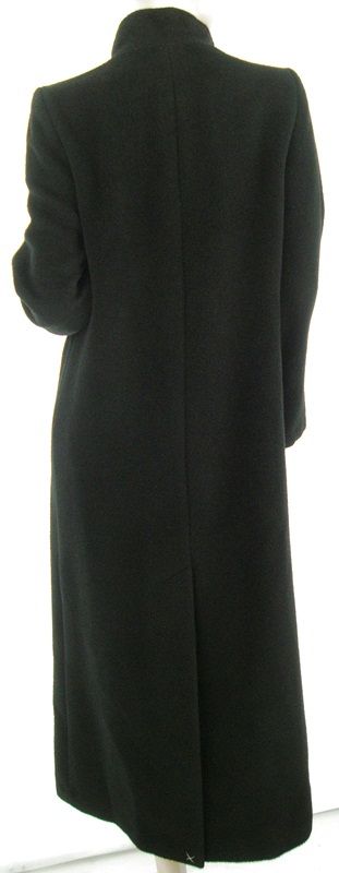 HILARY RADLEY Wool Mohair Black Four Buttons Womens Long Maxi Coat US 