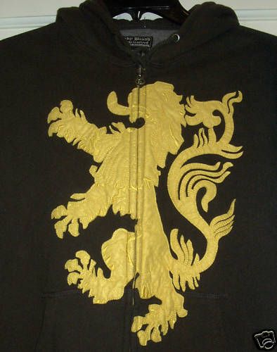 NEW $169 LUCKY BRAND Fighting Lion Crest Full Zip Hoodie Sweatshirt 