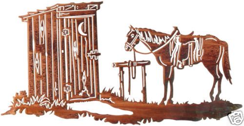 HORSE OUTHOUSE METAL ART WALL HANGING WESTERN DECOR  