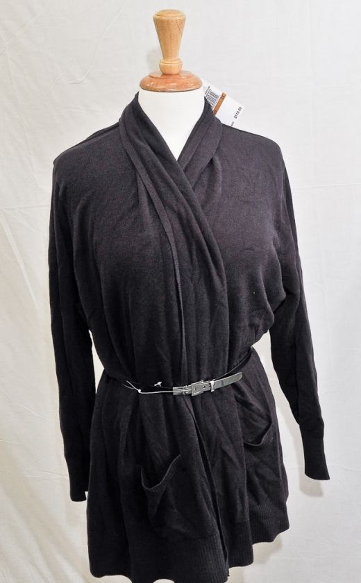   Michael Kors 2X Long Sleeve Open Fronted Belted Cardigan MSRP $110.00