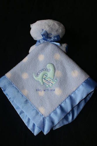 Carters Baby Blue Dinosaur Play with me Blanket Lovey  