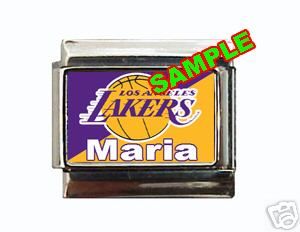 Los Angeles Lakers w/ Any Name Custom Italian Charm  
