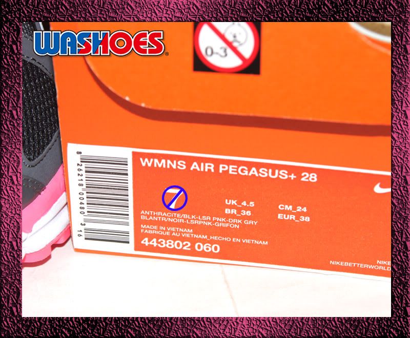 2011 Nike Wmns Air Pegasus+ 28 Anthracite Black Pink Dark Grey US 6~8 
