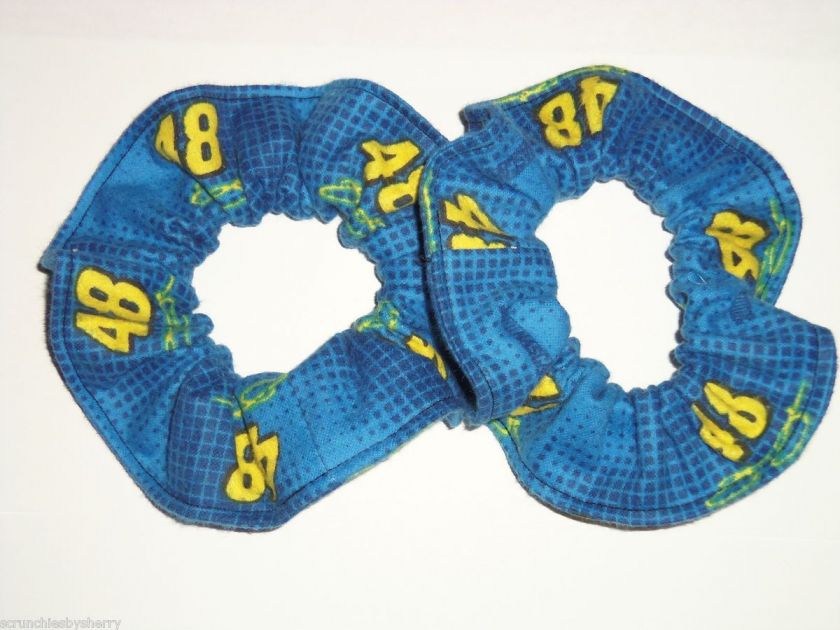 Jimmie Johnson #48 Blue Fabric Hair Scrunchies NASCAR  