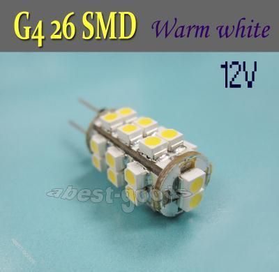 GU4 26 SMD LED Marine Warm white Light Bulb Lamp 12V 360° G4 lamp 