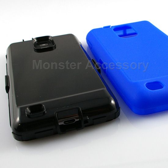 Blue Double Layer Hard Case Cover Samsung Infuse 4G  