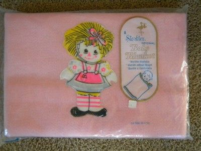 Vtg NEW Storktex Original Pink Raggedy Ann Baby Girl Blanket Nursery 