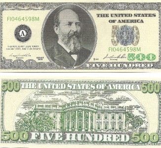 25 FIVE HUNDRED DOLLAR BILLS/ 500 dollar bill novelty  