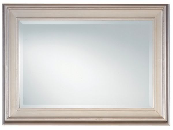 Large Framed Silver Leaf WALL MIRROR 25x29 Rectangle  