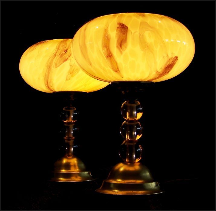 PAIR Of Original French ART DECO BEDSIDE TABLE LAMPS 1930  